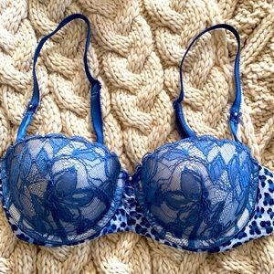Victoria’s Secret Blue Leopard Print Demi Bra